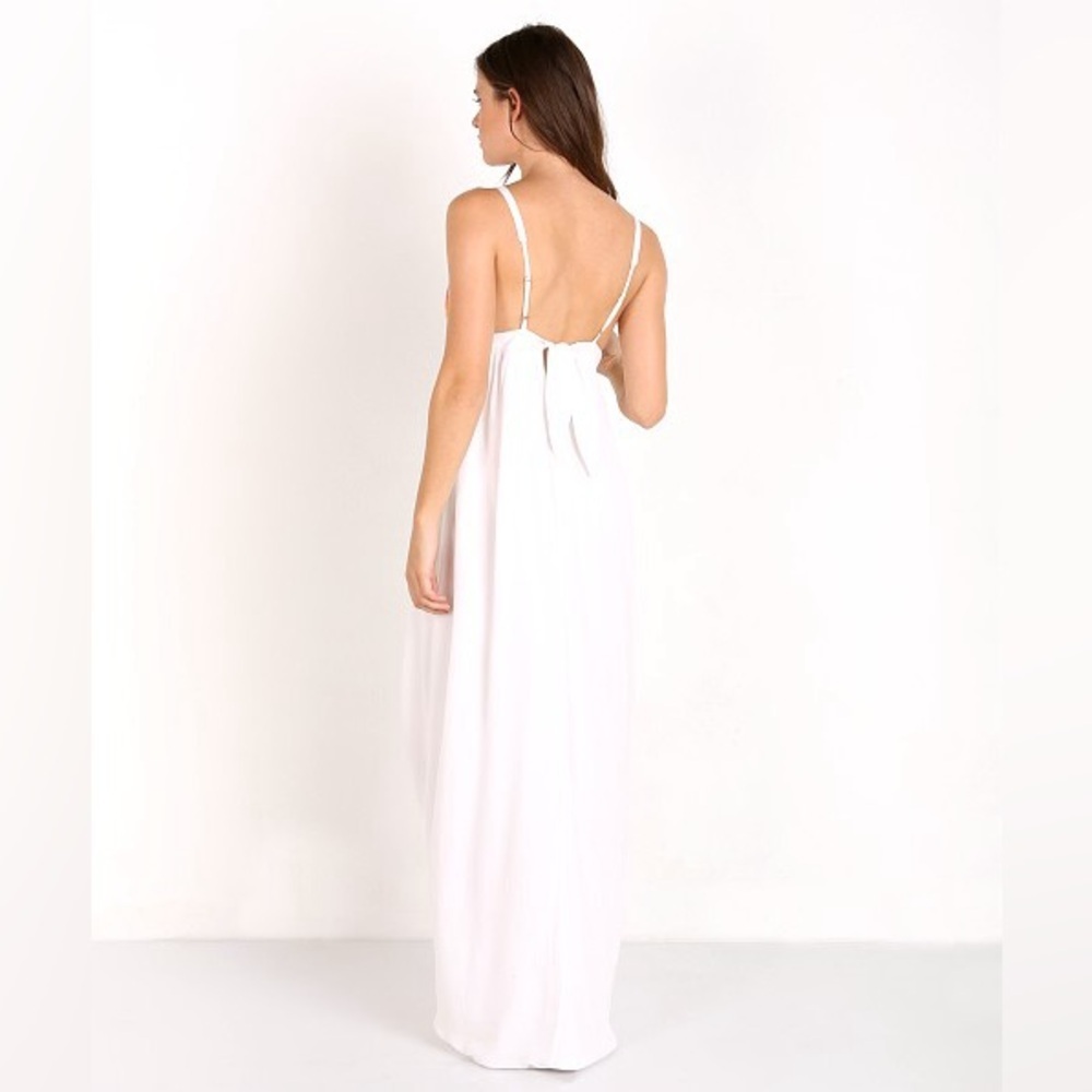 Mara Hoffman White Maxi Dress Rainbow Chevron Bust Spaghetti Strap Resort Beach - Picture 2 of 10